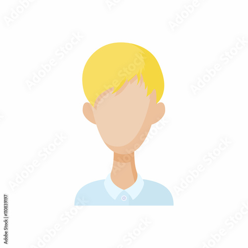 Avatar blond men icon, cartoon style