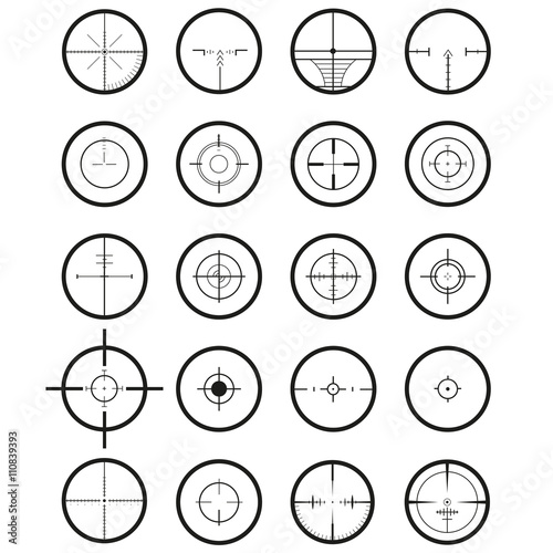 Target icon set on a gray background, vector illustration stylish for web design