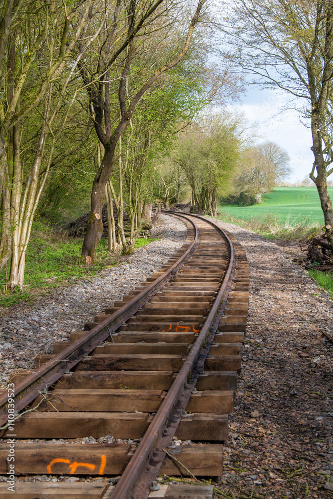 Fototapeta premium Rail pour train à vapeur ancien dans la campagne