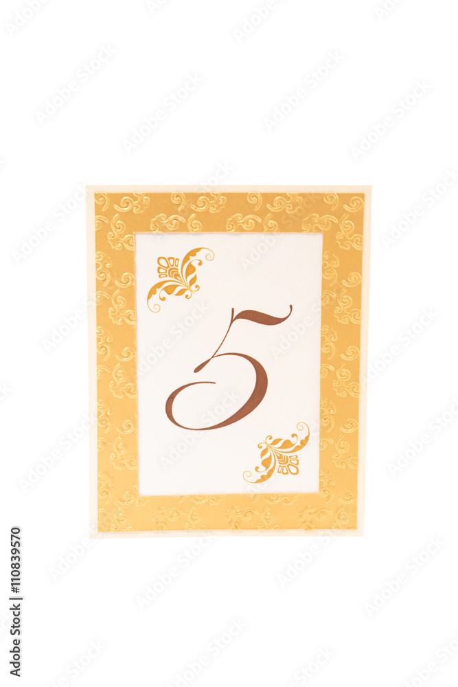 Numbered blank place card for wedding table Numbered blank place card for wedding table
