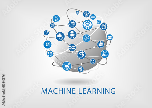 Vector infographic of machine learning concept