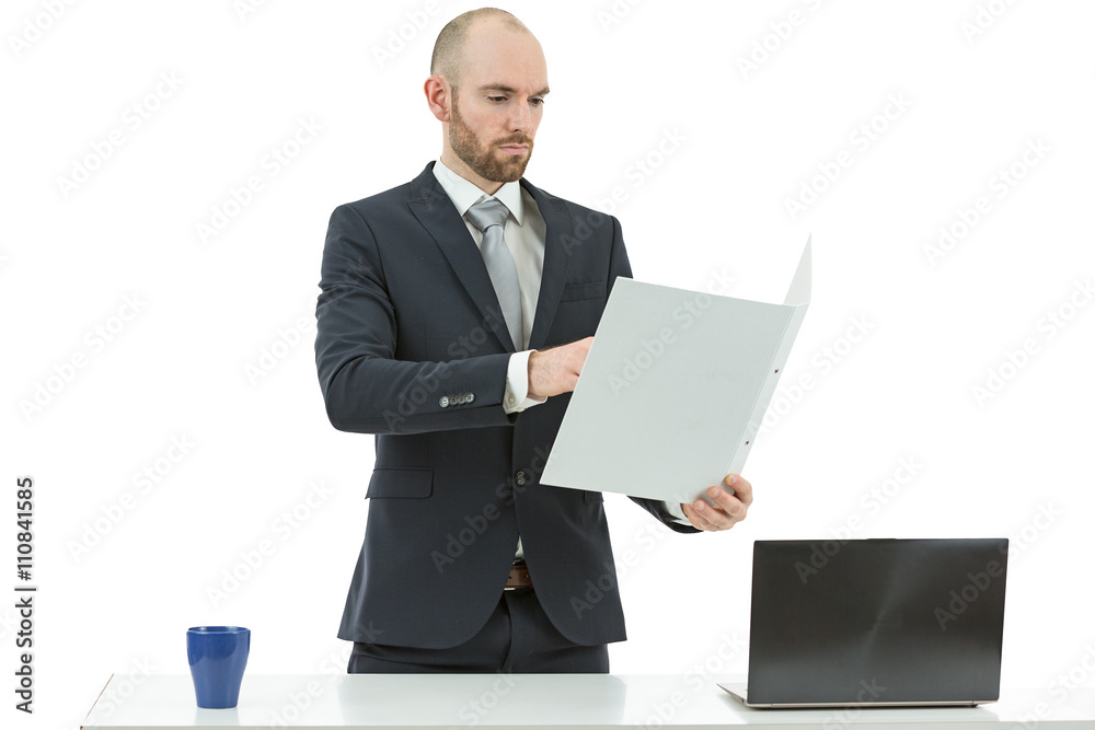 Business man concentrated on his work Business man concentrated on his work