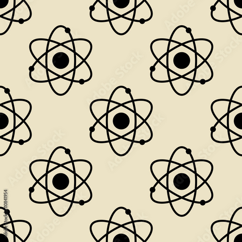 Icono plano patrón con física sobre fondo beige
