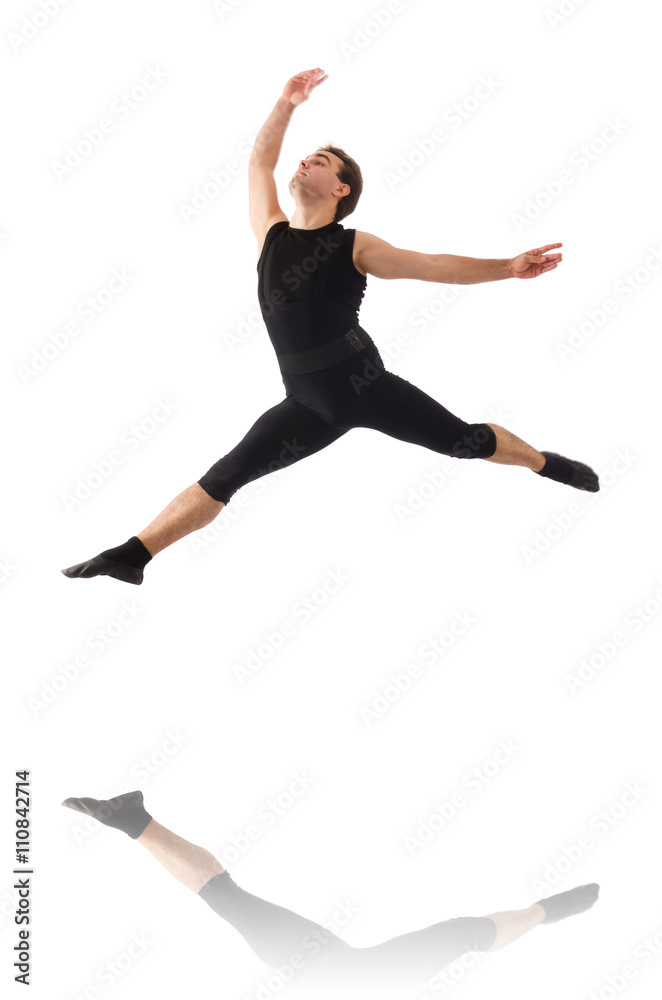 Young dancer isolated on the white