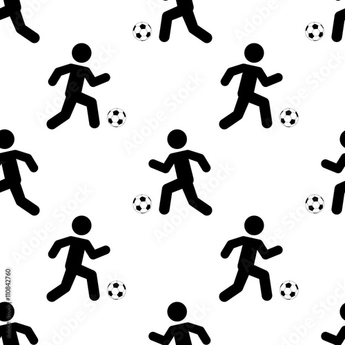 Icono plano patrón con futbolista sobre fondo blanco