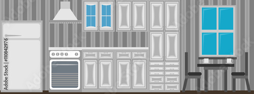 Kitchen interior vector illustration in EPS 8 format