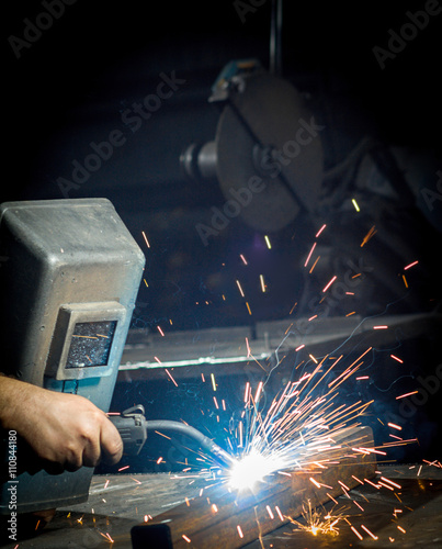 Worker welding theiron