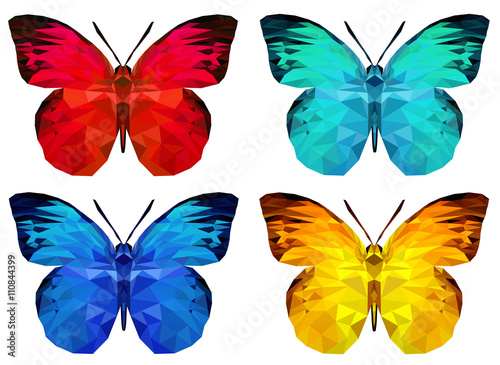 Set of polygonal butterfly