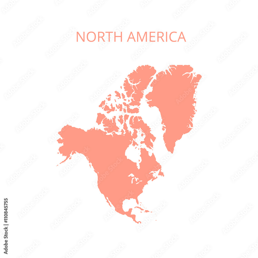 North America map. Vector illustration.