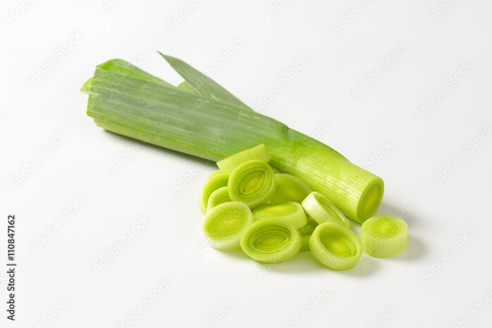 sliced leek sliced leek