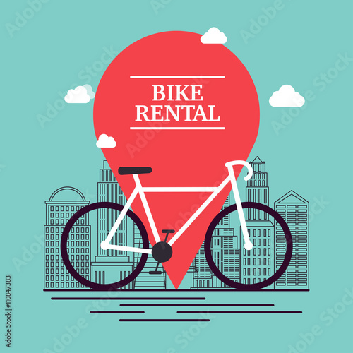 City bike hire rental tours for tourists and city visitors. Vect