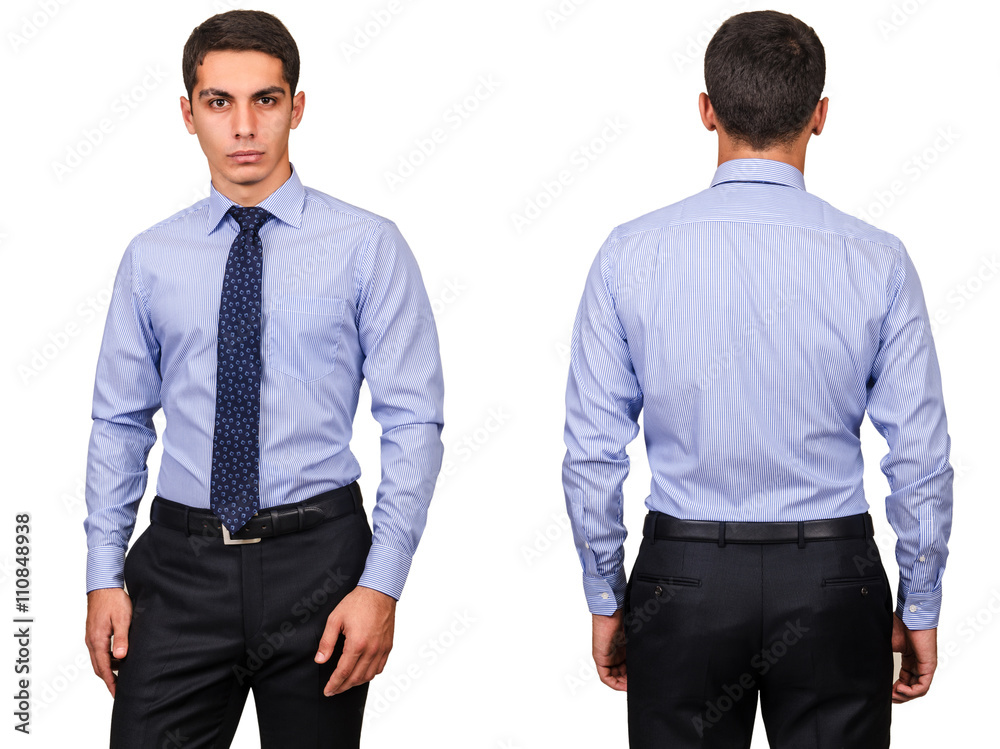 Young man in fashion concept isolated on white Young man in fashion concept isolated on white