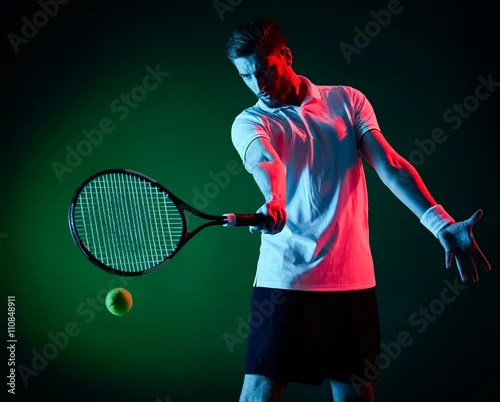 Obraz tenisista mężczyzna na białym tle