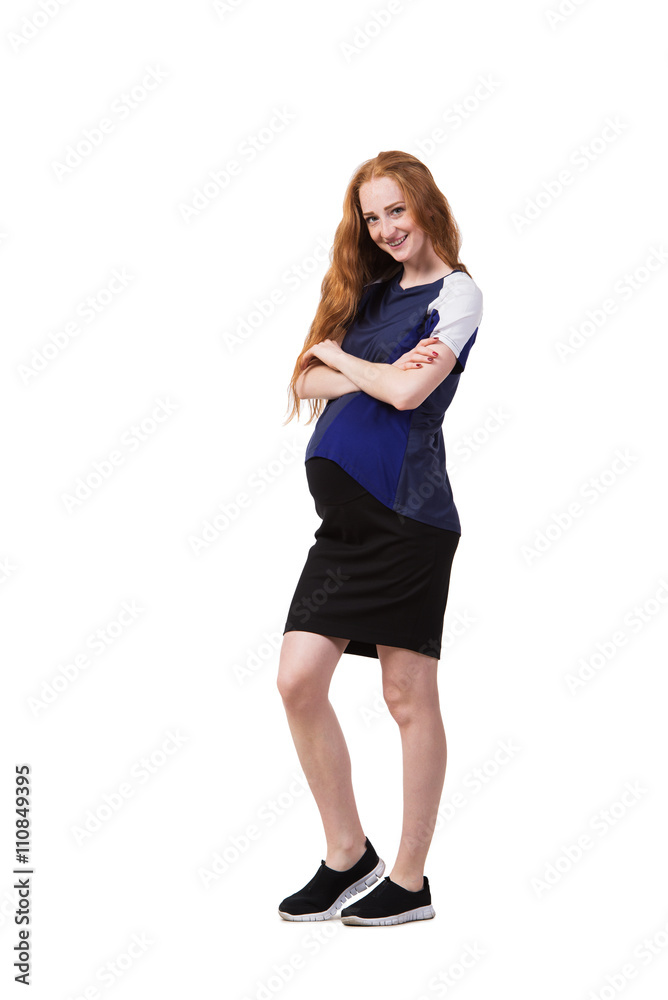 Pregnant woman isolated on the white Pregnant woman isolated on the white