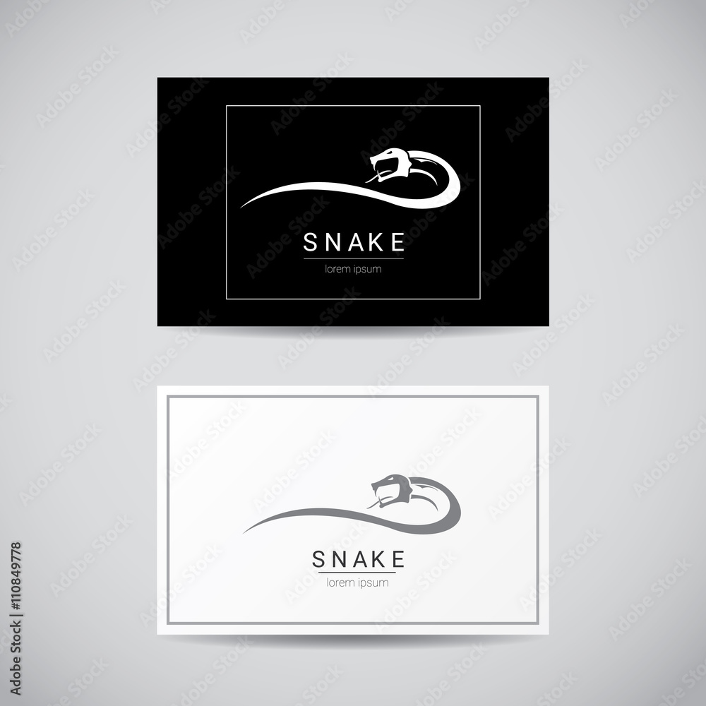 vector snake simple black logo design element. 