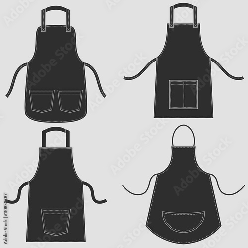 Photo Black apron set