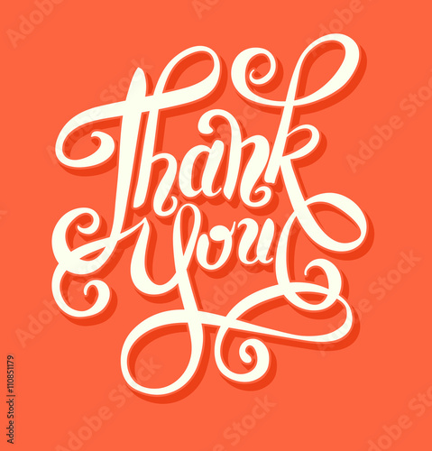 thank you handwritten lettering inscription vector
