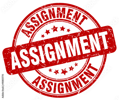 assignment red grunge round vintage rubber stamp