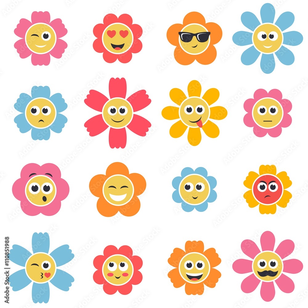 flower smiley faces