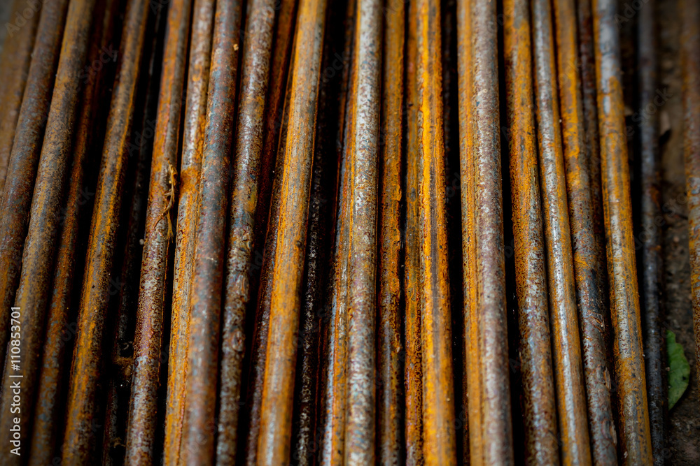 Rebar bending shape in a construction site Rebar bending shape in a construction site