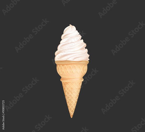 Soft serve ice cream isolated on white background