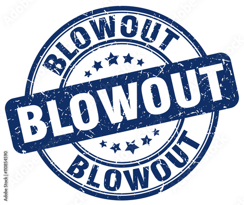 blowout blue grunge round vintage rubber stamp