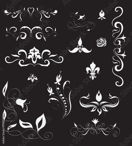 collection of vintage vector design elements