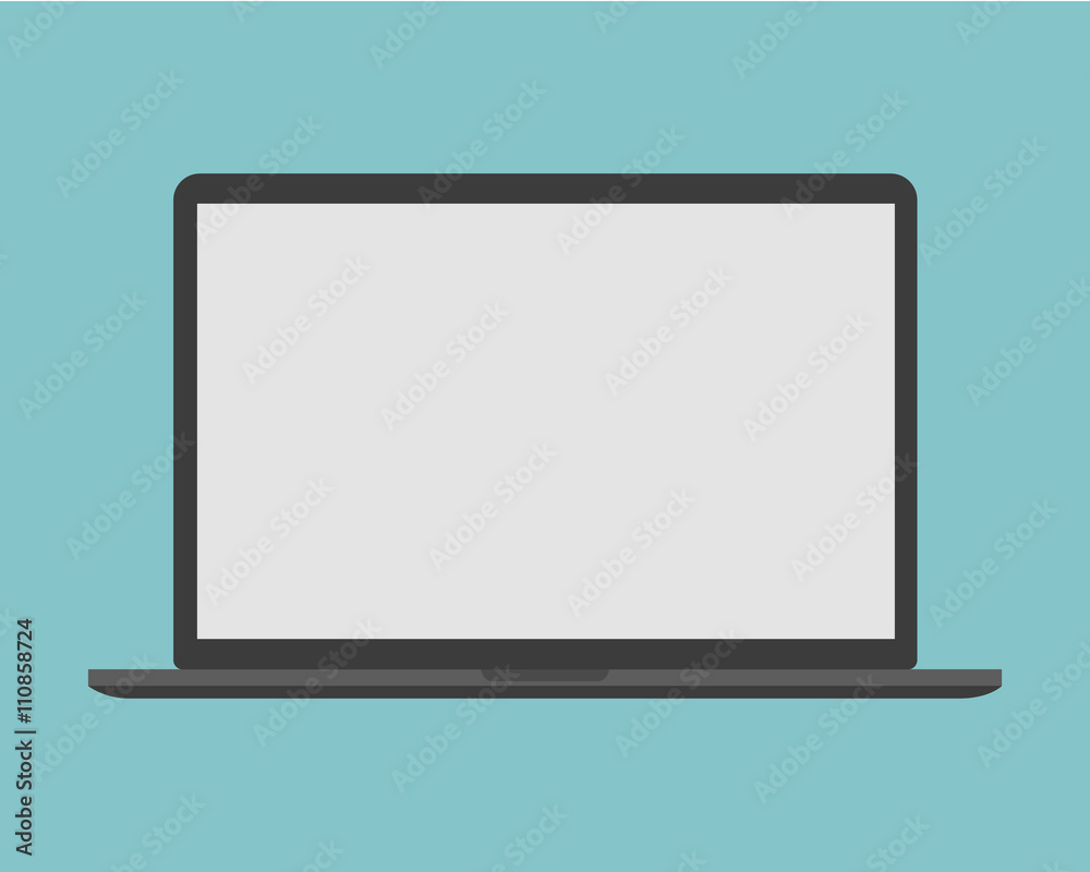 Black laptop flat icon Black laptop flat icon