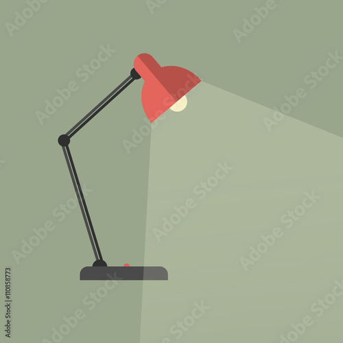 Red lamp flat vector icon