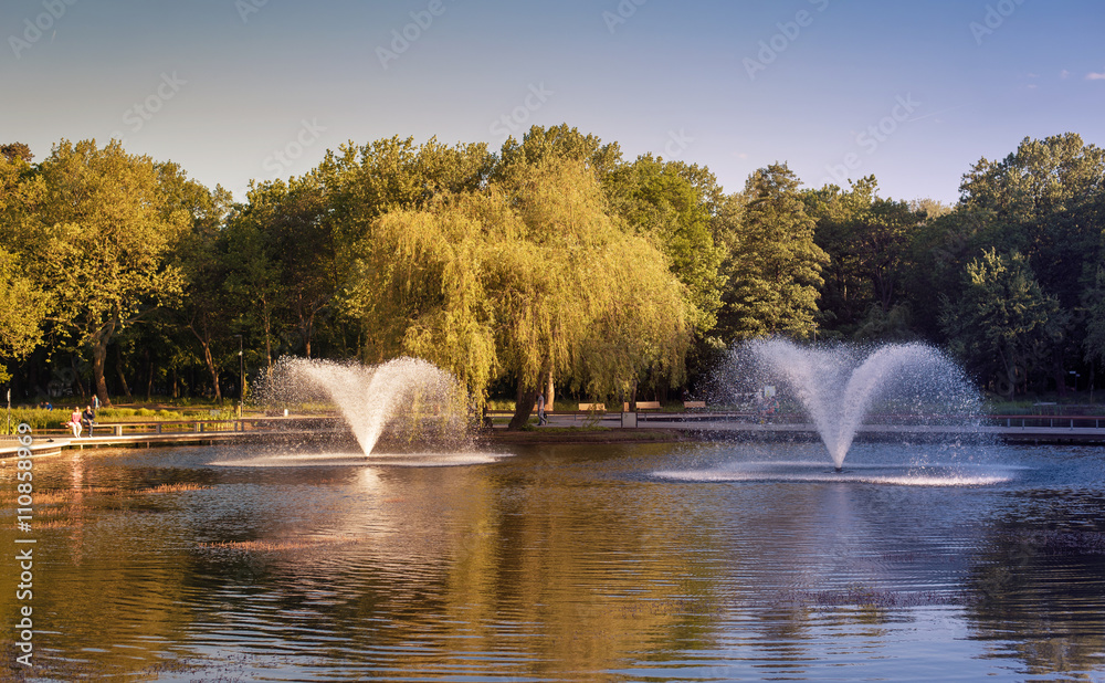 Fototapeta premium Fountains in the park
