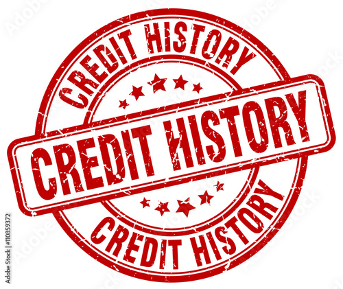 credit history red grunge round vintage rubber stamp