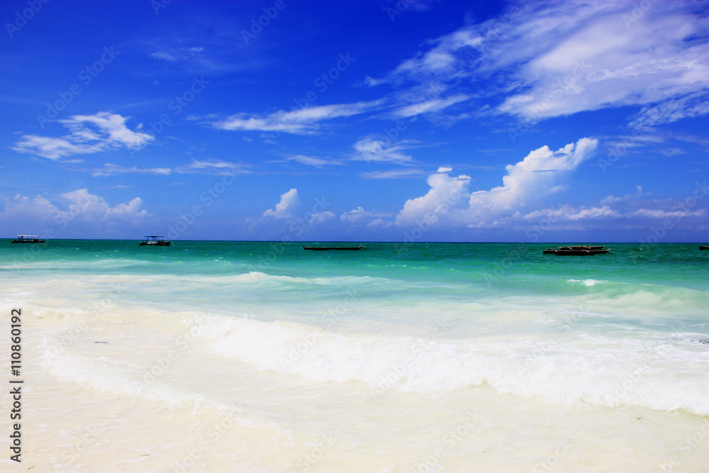 Paradise tropical island Zanzibar beach