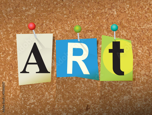 Art Concept Pinned Letters Illustration