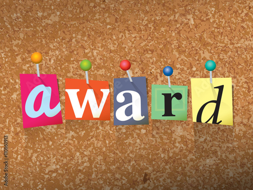 Award Concept Pinned Letters Illustration