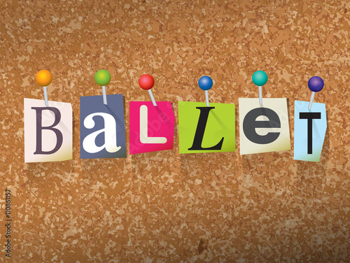 Ballet Concept Pinned Letters Illustration
