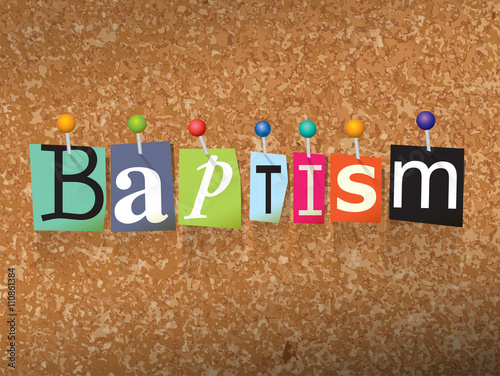 Baptism Concept Pinned Letters Illustration