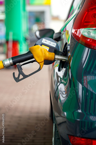 Car refueling on a petrol station