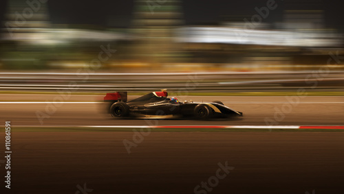 Canvas Print Race car racing at high speed