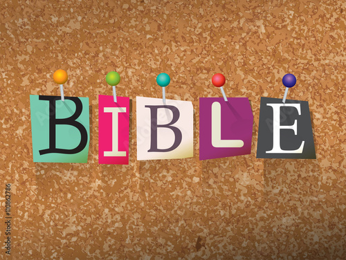 Bible Concept Pinned Letters Illustration