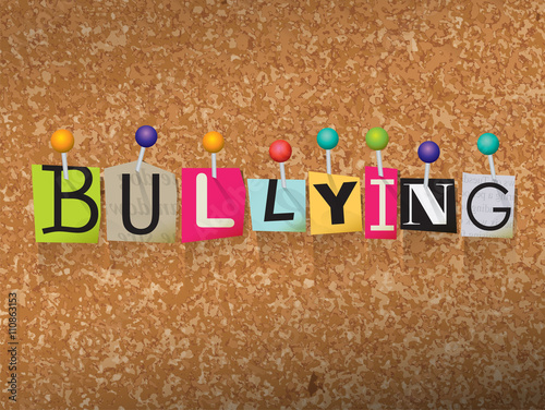 Bullying Concept Pinned Letters Illustration