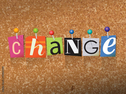 Change Concept Pinned Letters Illustration