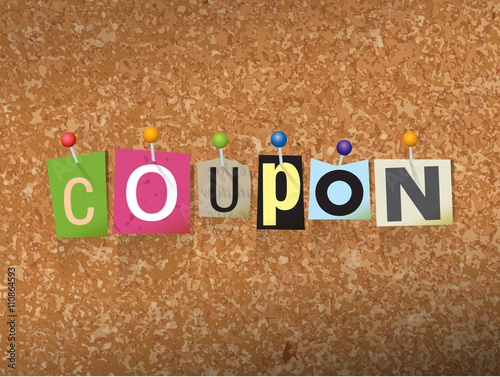 Coupon Concept Pinned Letters Illustration