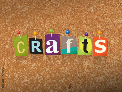 Crafts Concept Pinned Letters Illustration
