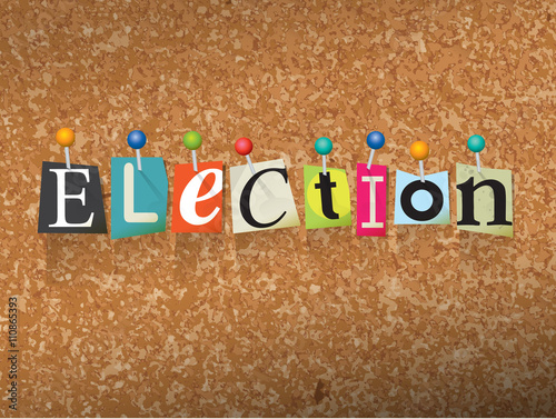 Election Concept Pinned Letters Illustration
