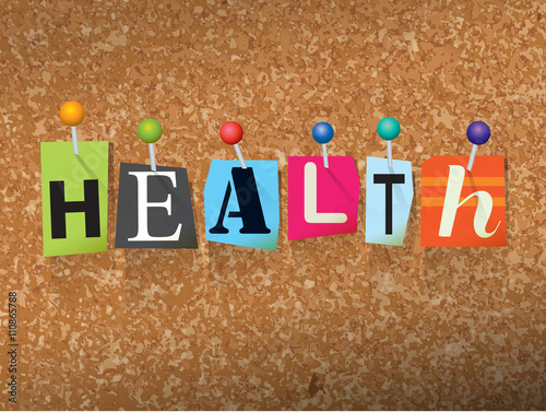 Health Concept Pinned Letters Illustration