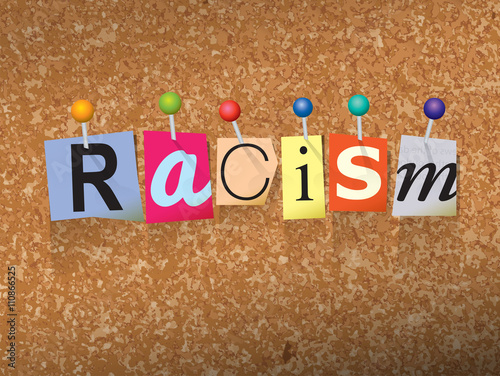 Racism Concept Pinned Letters Illustration