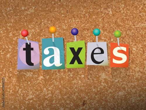 Taxes Concept Pinned Letters Illustration