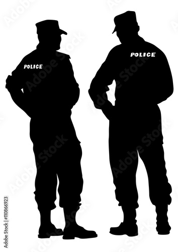 People of special police force on white background