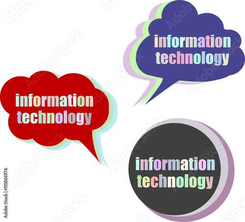 information technology. Set of stickers, labels, tags. Business banners, infographics Template. Icon set. Icon flat. Vector illustration
