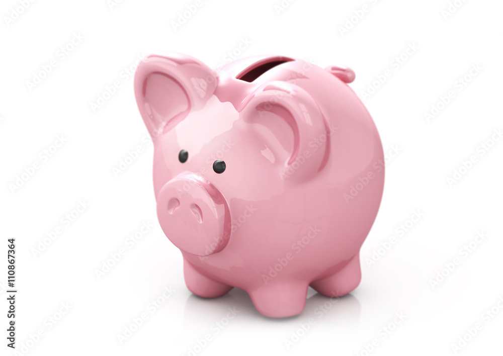Rosa Sparschwein auf weissem Hintergrund Rosa Sparschwein auf weissem Hintergrund
